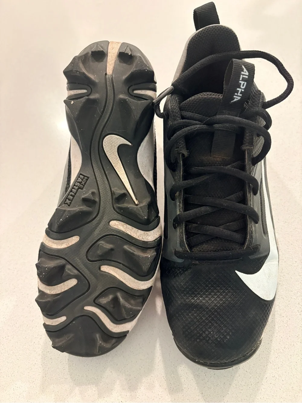 Nike Kids Black Sneakers with White Swoosh